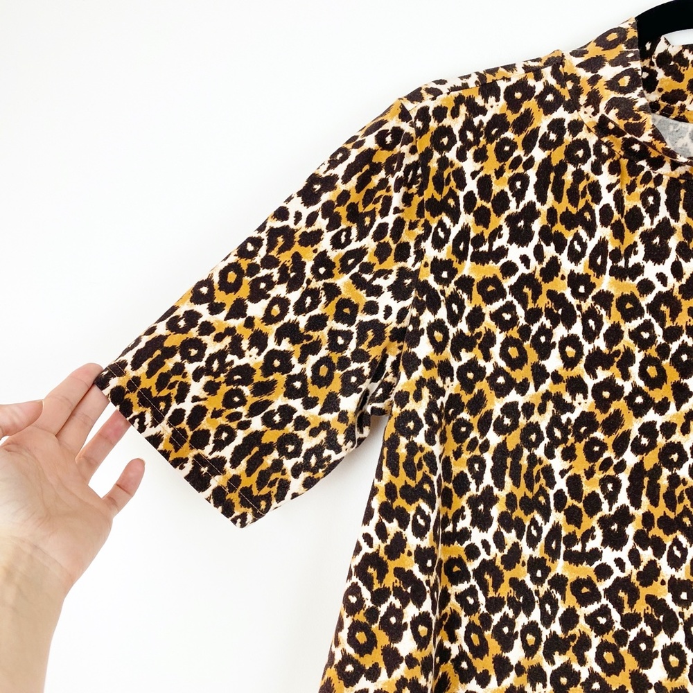 Anthropologie Cheetah Print Mock Turtleneck Size L - image 4